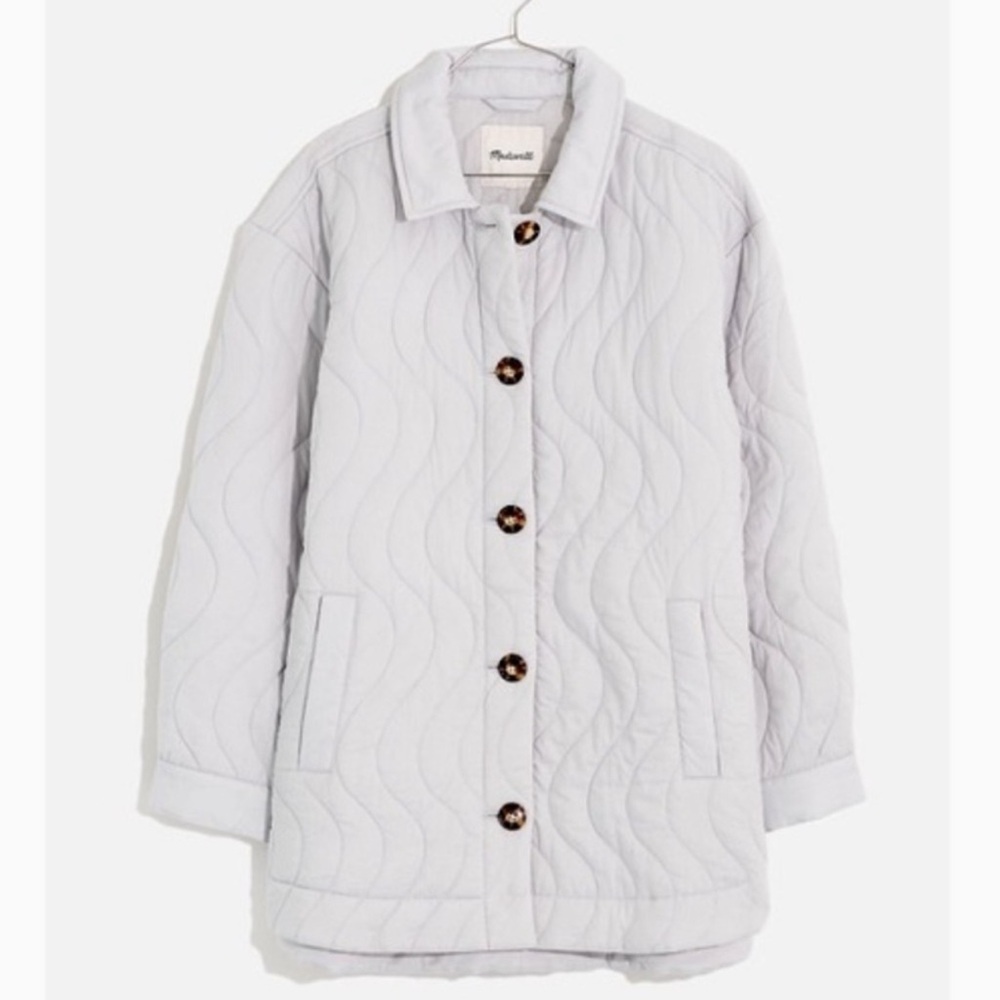 Madewell quilted Belrose shirt jacket color London fog women’s size M
